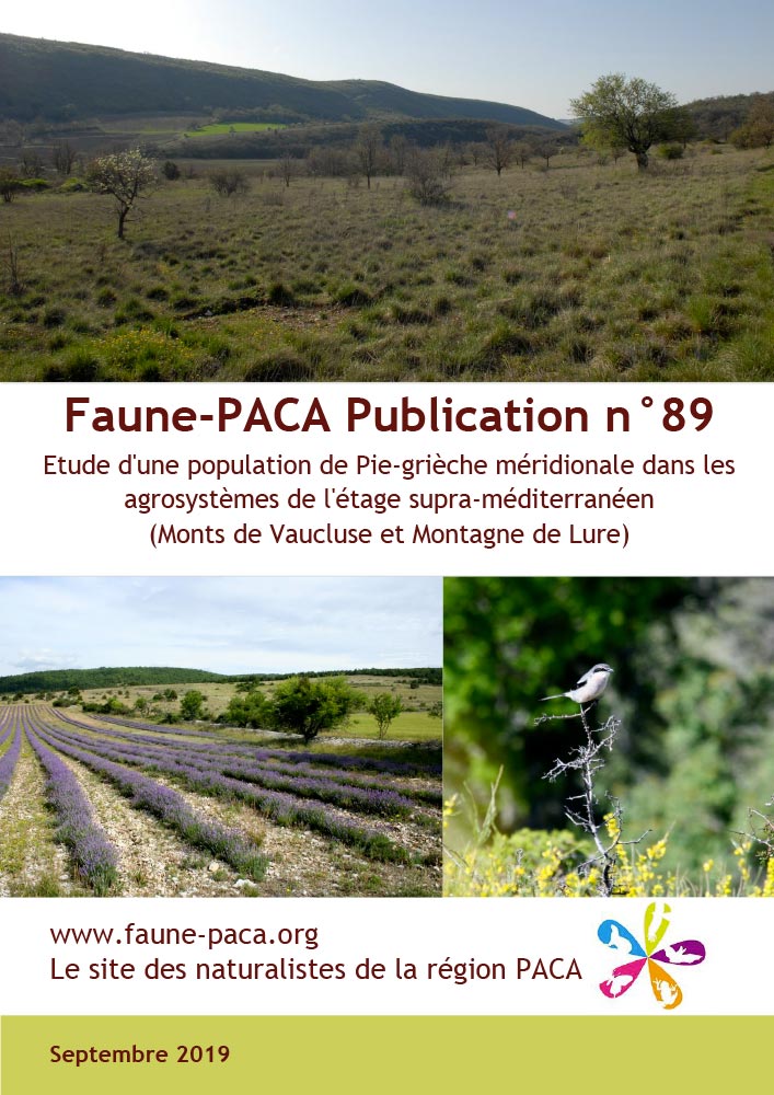 Faune-PACA Publication n°89 : Étude d'une population de Pie-grièche méridionale dans les agrosystèmes de l'étage supra-méditerranéen (Monts de Vaucluse et Montagne de Lure)