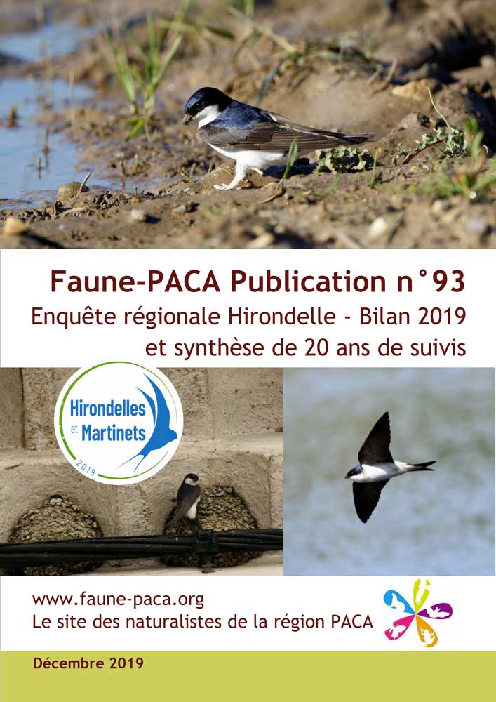 Faune-PACA Publication n°93 : Enquête régionale Hirondelle - Bilan 2019 et synthèse de 20 ans de suivis