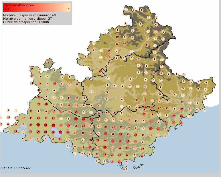 Carte - Atlas des Odonates en région PACA
