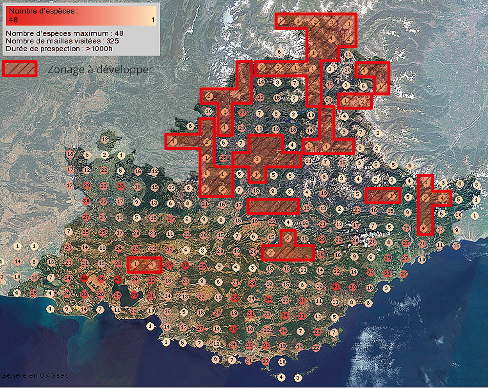 Carte de répartition des odonates en PACA en 2012