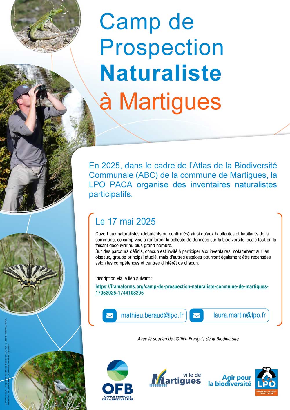Camp de prospection naturaliste dans le cadre de l'Atlas de la Biodiversité Communale de Martigues.