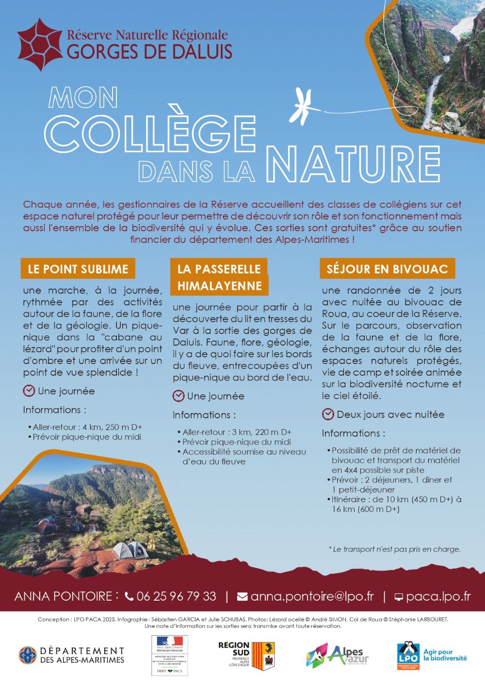 Mon collège dans la nature : découverte de la Réserve naturelle régionales des gorges de Daluis