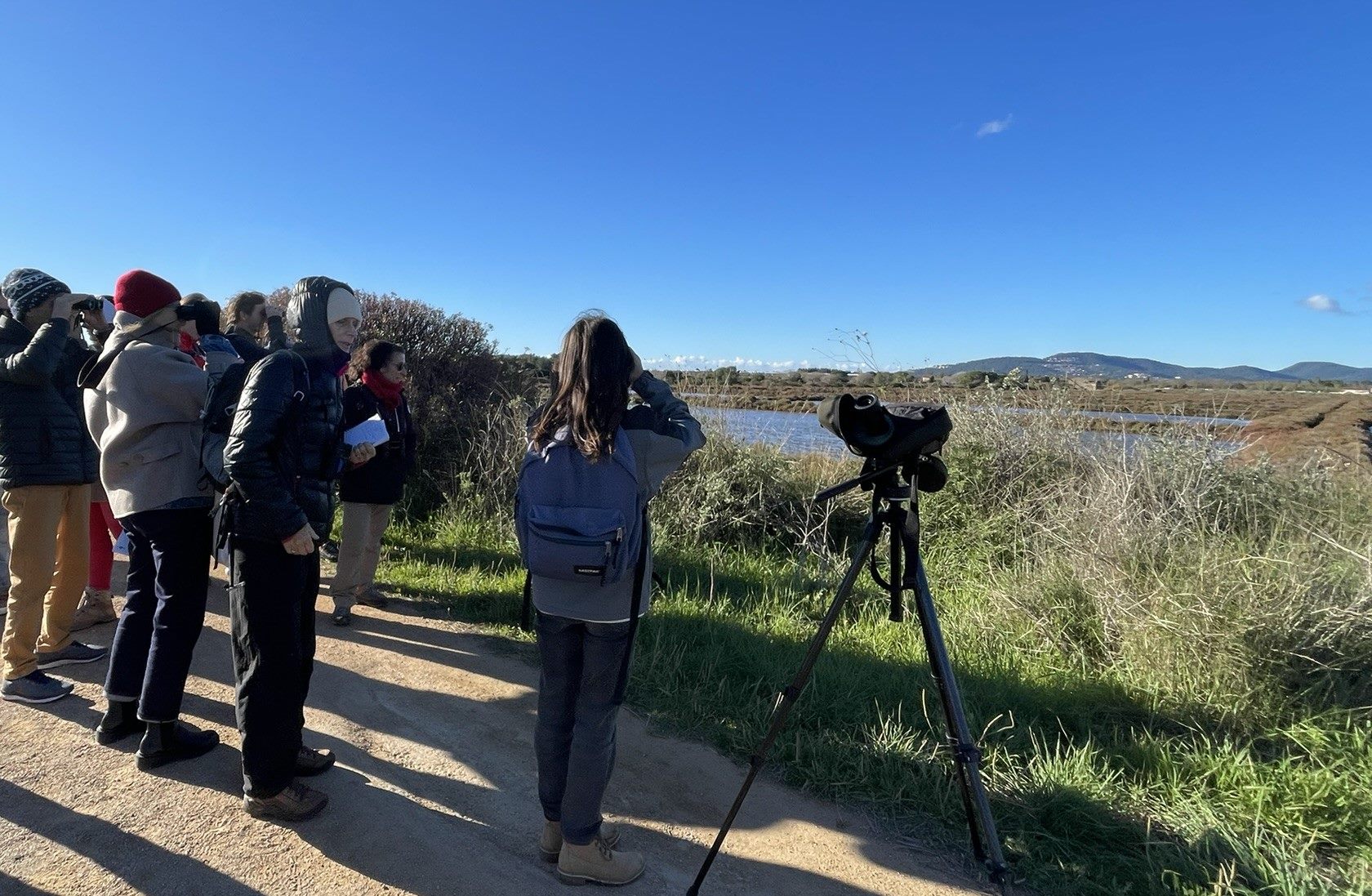 Observation des oiseaux des vieux salins d'Hyères © Charlotte SPRINGAUX