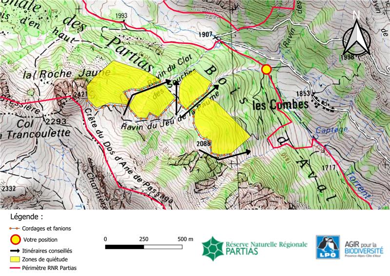 Carte Réserve naturelle des Partias © LPO PACA