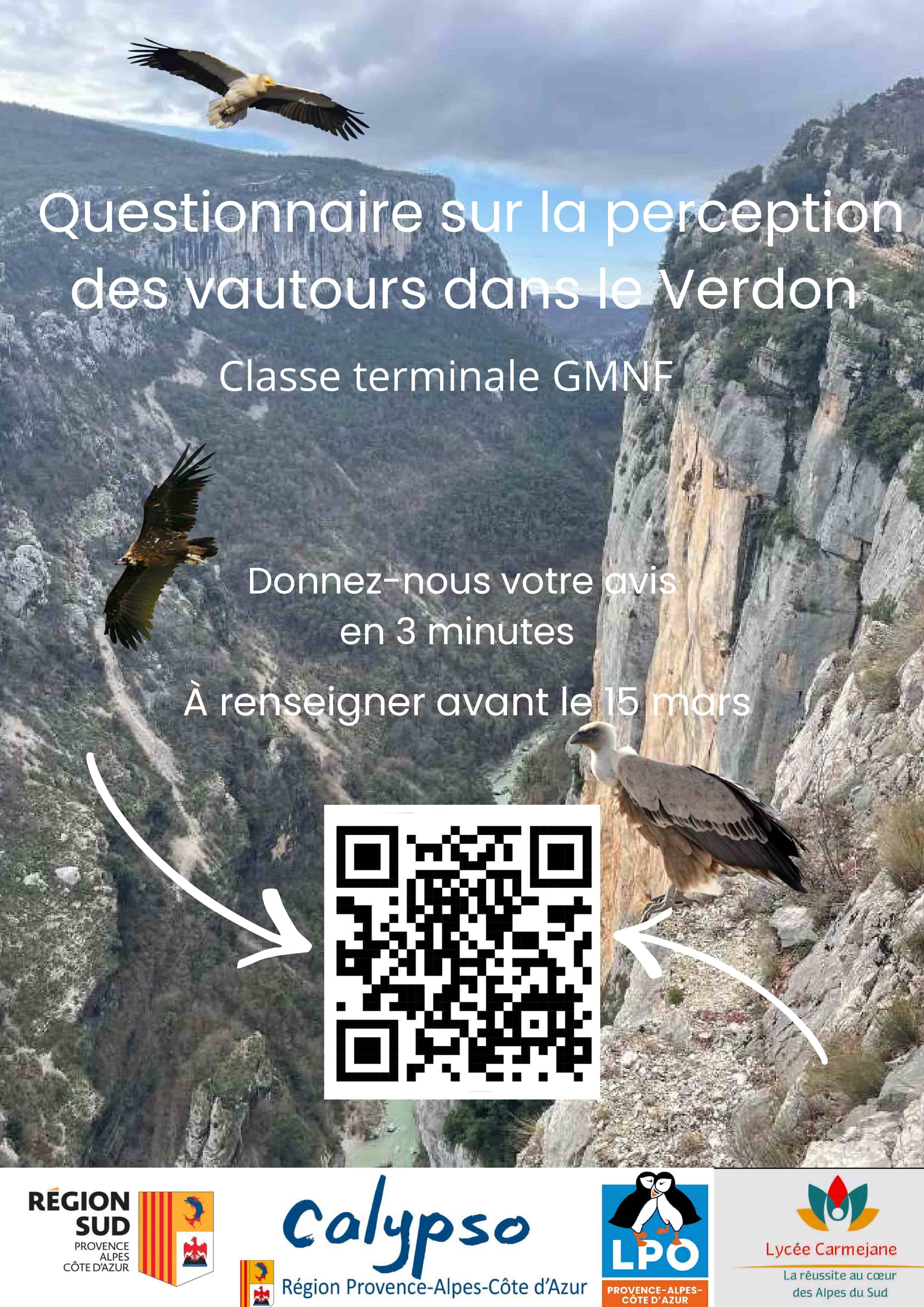 questionnaire sur la perception des vautours du Verdon