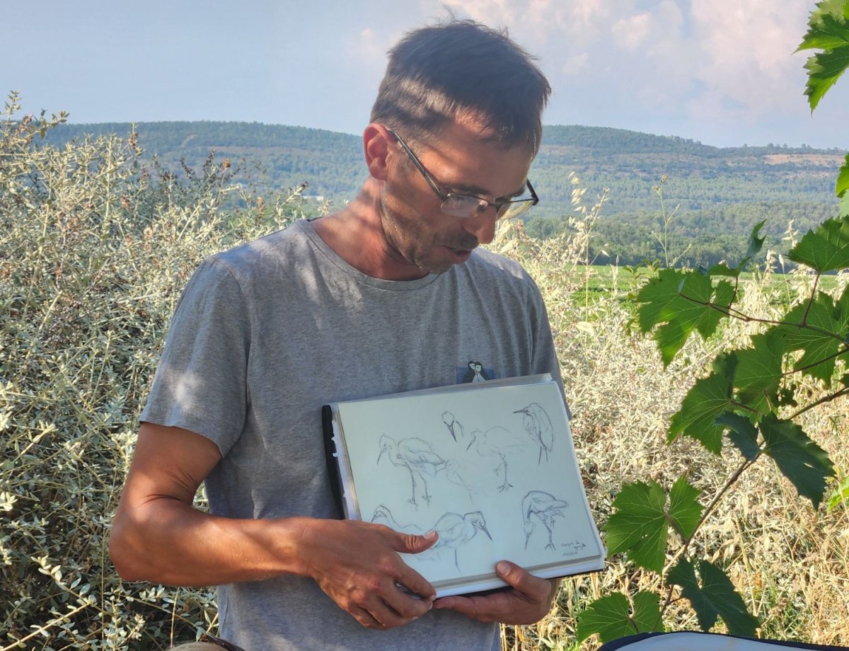 Atelier d'initiation au dessin naturaliste au Jardin à papillons de l'Escarelle © LPO PACA - Marie Boetti