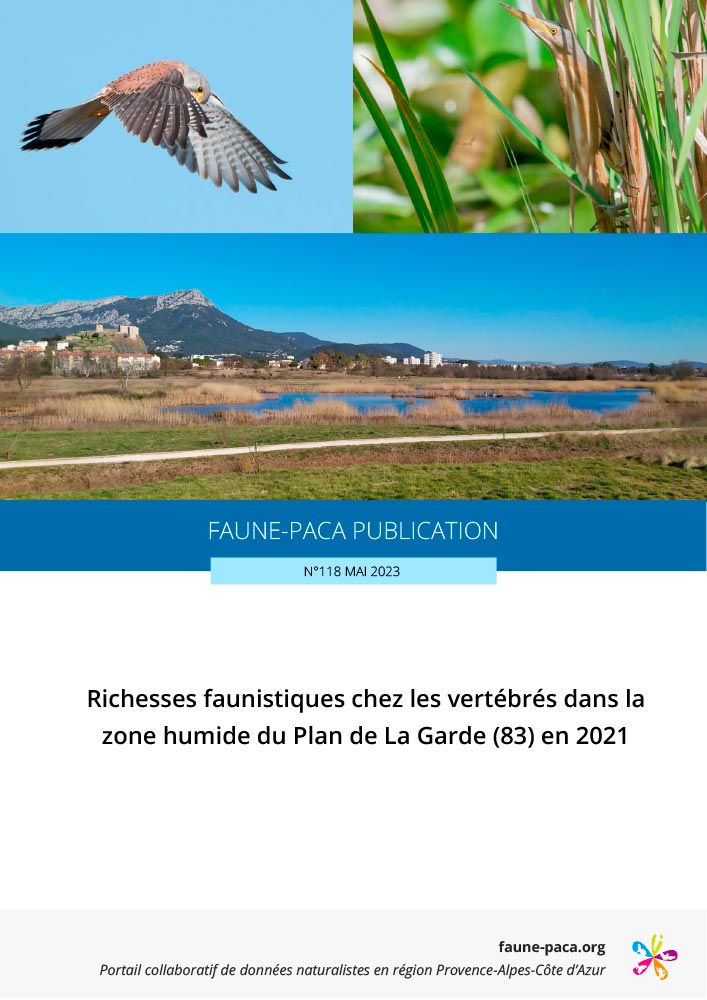 Faune-PACA Publication n°118 : Richesses faunistiques chez les vertébrés dans la zone humide du Plan de La Garde (83) en 2021