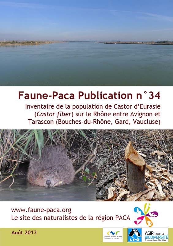 Faune-Paca Publication n°34 : Inventaire de la population de Castor d’Eurasie (Castor fiber) sur le Rhône entre Avignon et Tarascon (Bouches-du-Rhône, Gard, Vaucluse)