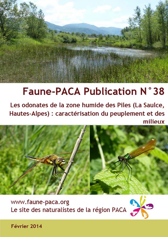 Faune-PACA Publication n°38 : Les odonates de la zone humide des Piles (La Saulce, Hautes-Alpes) : caractérisation du peuplement et des milieux