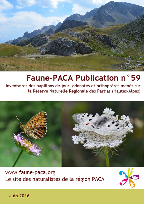 Faune-Paca Publication n°59 : Inventaire des papillons de jour, odonates et prthoptères menés sur la Réserve Naturelle Régionale des Partias