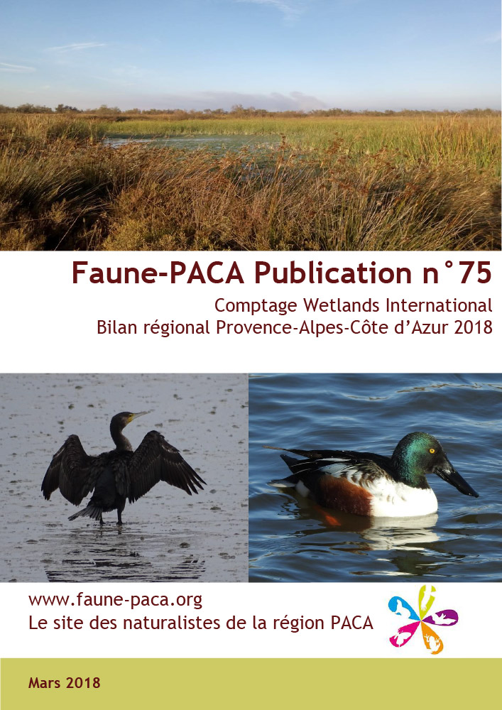 Faune-Paca Publication n°75 : Comptage Wetlands International. Bilan région Provence-Alpes-Côte d'Azur 2018