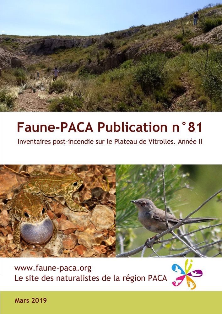 Faune-PACA Publication n°81 : Inventaires post-incendie sur le Plateau de Vitrolles. Année II Mars