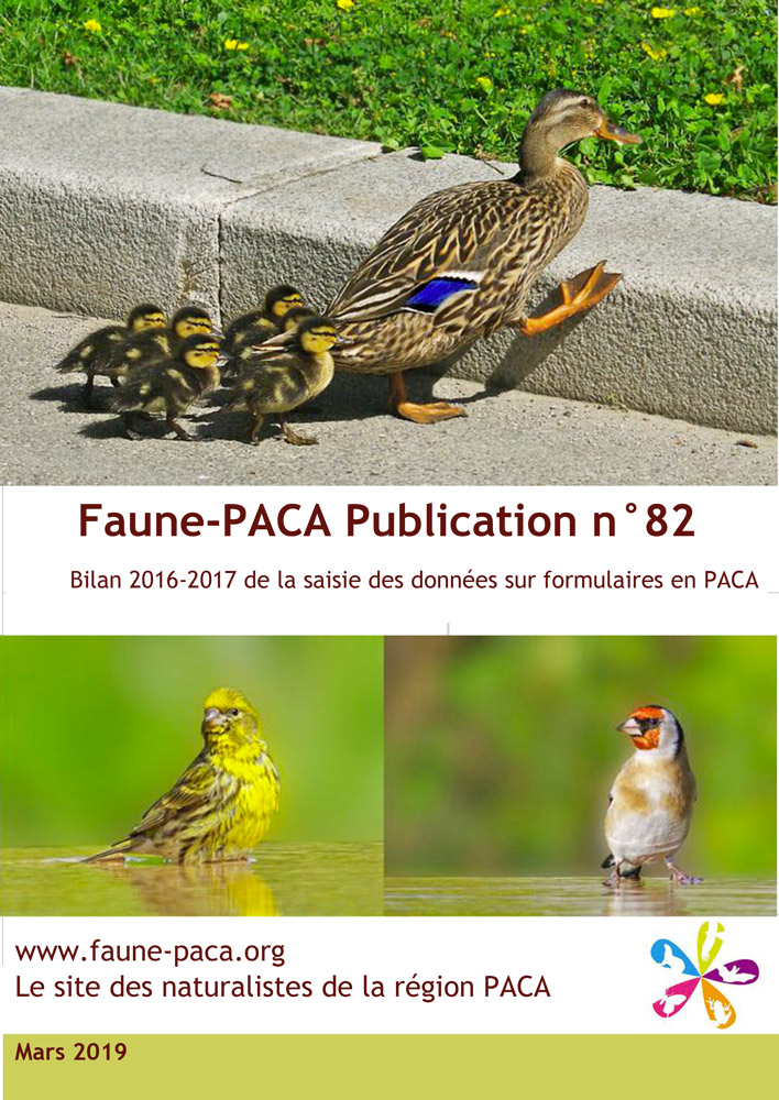 Faune-PACA Publication n°82 : Bilan 2016-2017 de la saisie des données sur formulaires en PACA