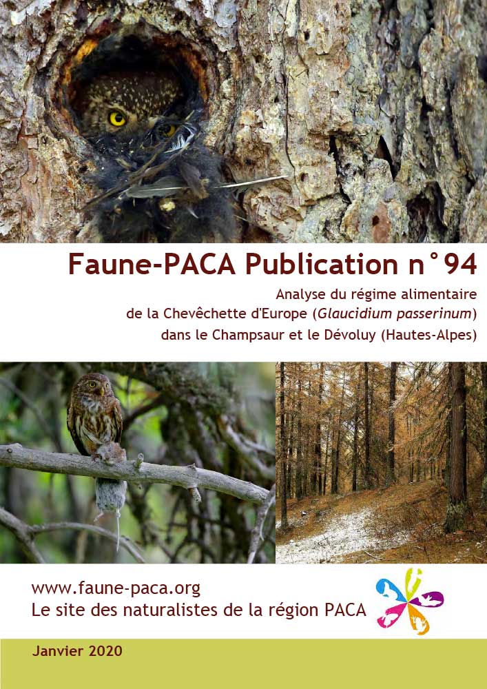 Faune-PACA Publication n°94 : Analyse du régime alimentaire de la Chevêchette d'Europe (Glaucidium passerinum) dans le Champsaur et le Dévoluy (Hautes-Alpes)